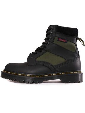 Dr. Martens 1460 Padded Panel Lace Up Boots Black Olive 27754002 Men's 8 NWT